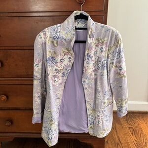 Vintage Laura Ashley Lavender Floral Lined Blazer